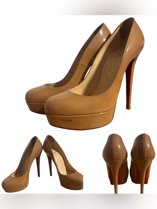 Christian Louboutin Shoes - Christian Louboutin Bianca Beige Patent Pumps